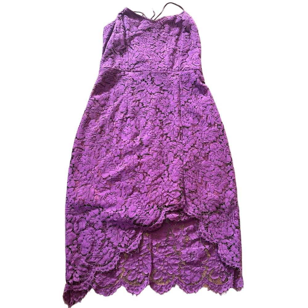 AOOKSMERY Women's Dress Magenta Lace Corset Back Zipper Strappy Size Large #947